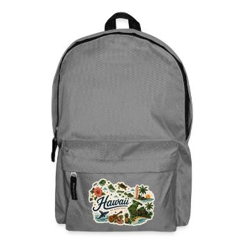 Vintage Hawaii Aloha State Reiseaufkleber - Rucksack - Mittelgrau - Vorne