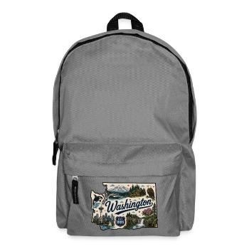 Washington State Mount Rainier Vintage-Aufkleber - Rucksack - Mittelgrau - Vorne