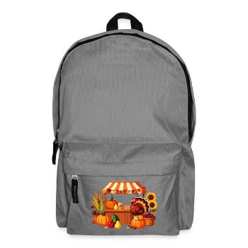 Autumn Harvest Market Scene - Backpack - elephant grey - Front