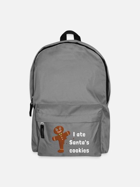 I ate Santa's cookies - Angebissener Lebkuchenmann - Rucksack - Mittelgrau