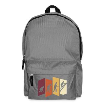 Dachdecker Evolution Retro Handwerk Beruf Spruch - Rucksack - Mittelgrau - Vorne