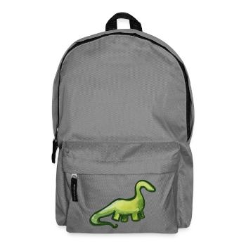 Salbeigrüner Aquarell-Dino - Rucksack - Mittelgrau - Vorne