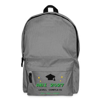 Abi 2027 – Level Complete Abitur Gamer Shirt - Rucksack - Mittelgrau - Vorne