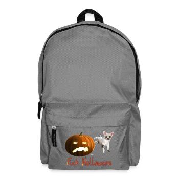 Anti Halloween - Chihuahua und trauriger Kürbis - Rucksack - Mittelgrau - Vorne