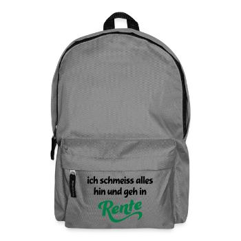 Lustige Geschenke für Rentner - Rucksack - Mittelgrau - Vorne