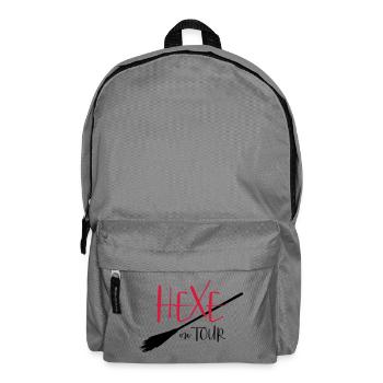 Hexe on tour - Party, Fasching, Halloween - Rucksack - Mittelgrau - Vorne