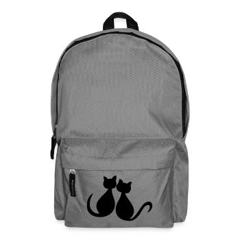 Cats love valentines cuddly cats meow - Backpack - elephant grey - Front