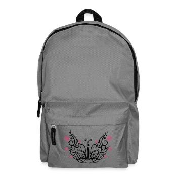 Butterfly with cherry blossoms - Backpack - elephant grey - Front