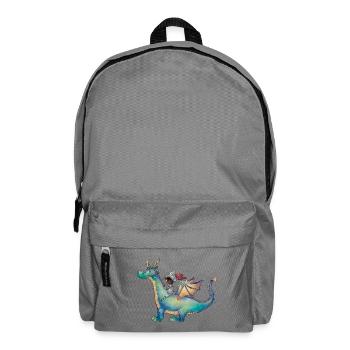 Girl with dragon on magical adventure - Backpack - elephant grey - Front