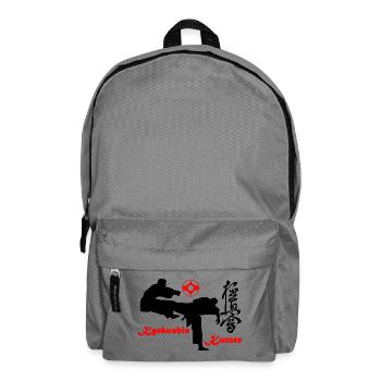 Kyokushin karate KO kick with kanku sign - Backpack - elephant grey - Front