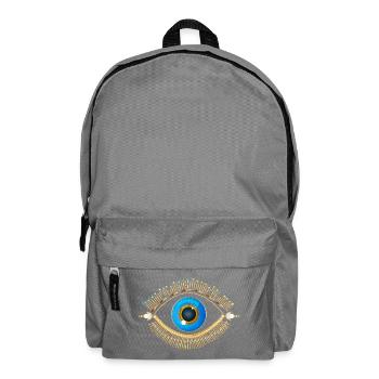 bright blue eye with golden eyelashes - Backpack - elephant grey - Front