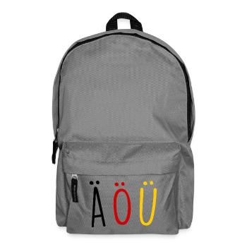 Deutsche Sprache German Language Umlaut Flagge - Rucksack - Mittelgrau - Vorne