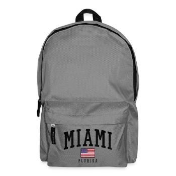 Miami Flag Distressed Typography Florida - Backpack - elephant grey - Front