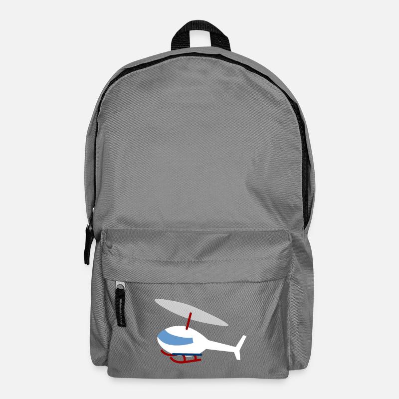 Weißer Hubschrauber / Helicopter - Rucksack - Mittelgrau