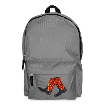 extravagant western boots with flame pattern - Backpack - elephant grey - Front