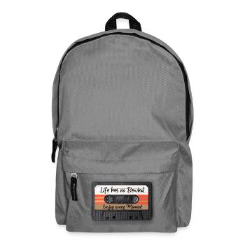Kassette Retro Lebensmoment - Rucksack - Mittelgrau - Vorne
