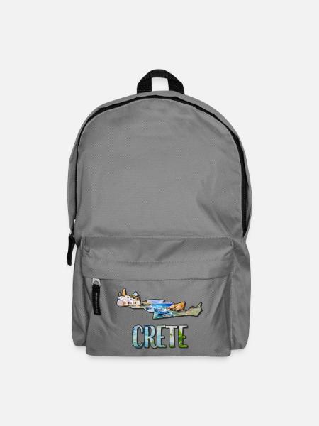 Aquarell Landkarte Kreta - Rucksack - Mittelgrau