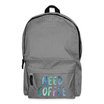 Need Coffee Watercolor Text - Backpack - elephant grey - Front