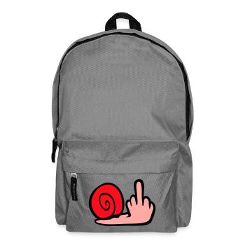 Schnecke Mittelfinger Beleidigung Wichser Fuck You - Rucksack - Mittelgrau - Vorne