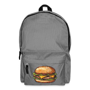 8Bit Hamburger Pixel Art - Backpack - elephant grey - Front