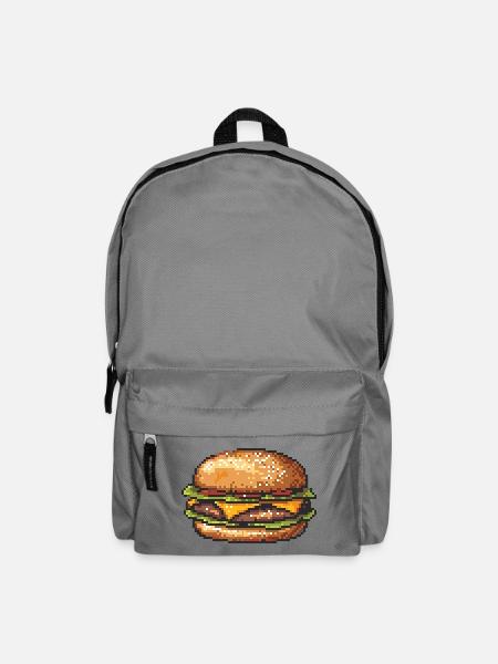 8Bit Hamburger Pixelkunst - Rucksack - Mittelgrau