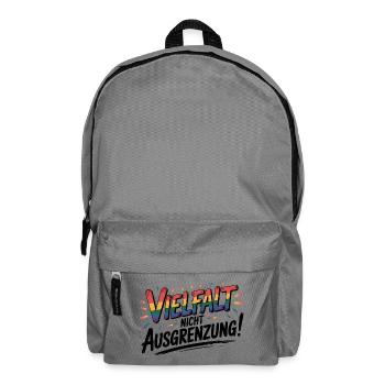 Vielfalt statt Ausgrenzung - Cool Pride Logo - Rucksack - Mittelgrau - Vorne
