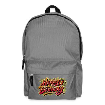Herzlichen Glückwunsch zum Geburtstag Graffiti Gelb Rot - Rucksack - Mittelgrau - Vorne