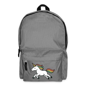 Licorne Joyeuse avec Art de crinière colorée - Sac à dos - gris éléphant - Devant