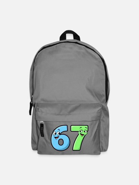6 7 Meme – Lustige Cartoon Zahlen - Rucksack - Mittelgrau