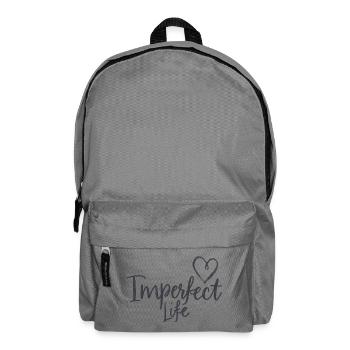 Imperfect Life Heart Motif for Great People - Backpack - elephant grey - Front