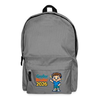 Großer Bruder 2026 Kinder Geschenk - Rucksack - Mittelgrau - Vorne