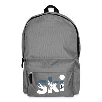 Ski Bergpanorama Typo Design - Rucksack - Mittelgrau - Vorne