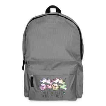 Blumen - Rucksack - Mittelgrau - Vorne