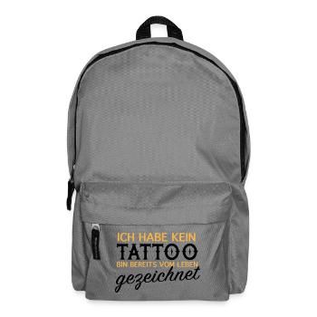Kein Tattoo, vom Leben gezeichnet - Rucksack - Mittelgrau - Vorne