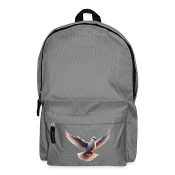 White dove in flight - Backpack - elephant grey - Front