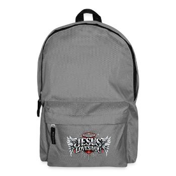 Jesus loves you liebt dich Christliches Design - Rucksack - Mittelgrau - Vorne