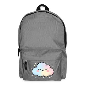 Cute Kawaii Cloud Pastel Cartoon Design - Backpack - elephant grey - Front