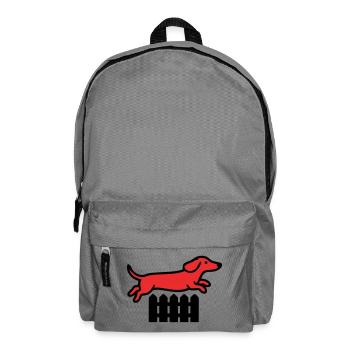 Agilité au saut de clôture teckel - Sac à dos - gris éléphant - Devant