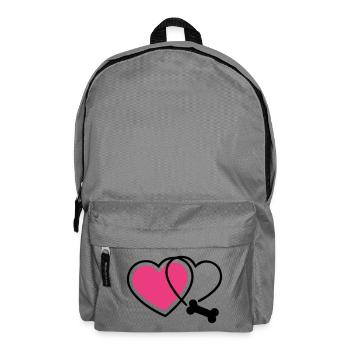  Pfotenabdruck Liebe Hund Knochen Hundemama - Rucksack - Mittelgrau - Vorne