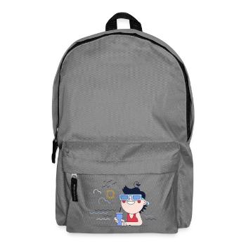 Sommer Strand Urlaub Junge Illustration - Rucksack - Mittelgrau - Vorne