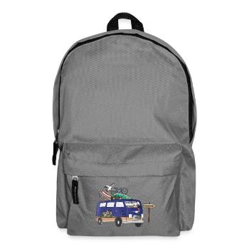 Vacances de camping en Vanlife avec motif de campeur en France - Sac à dos - gris éléphant - Devant