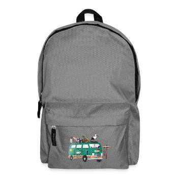 Vacances de camping en vanlife avec motif de campeur hongrois - Sac à dos - gris éléphant - Devant