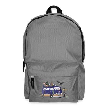 USA Camper Motiv Vanlife Camping Urlaub - Rucksack - Mittelgrau - Vorne