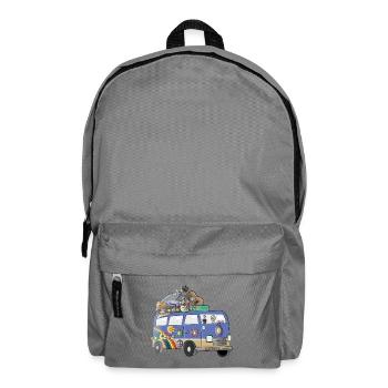 Hippie Camper Motif Vanlife Camping Retro - Backpack - elephant grey - Front