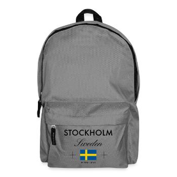 Stockholm, Suède, coordonne un souvenir de voyage - Sac à dos - gris éléphant - Devant