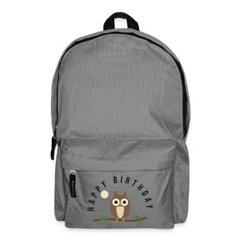 OWL. NICE. HAPPY BIRTHDAY - Backpack - elephant grey - Front