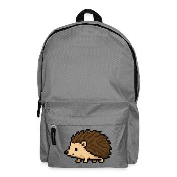 Pixeliger Igel im Retro-Stil - Rucksack - Mittelgrau - Vorne