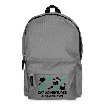 Katzen Abenteuer Schriftzug - Rucksack - Mittelgrau - Vorne
