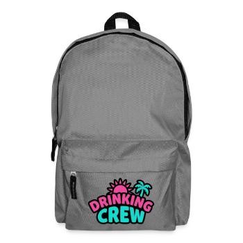 Drinking Crew Schriftzug Logo - Rucksack - Mittelgrau - Vorne