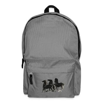 Wild_Black_Horses_Brush_Ink_Sketch - Rucksack - Mittelgrau - Vorne